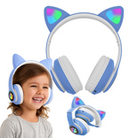 SŁUCHAWKI NAUSZNE BLUETOOTH LED KOCIE USZY + RADIO