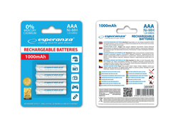 Akumulatorki baterie AAA R3 1,2V 4 sztuki 1000mAh ESPERANZA