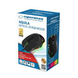 MYSZ PRZEWODOWA LED RGB 7D OPTYCZNA USB AQUILA