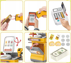 SUPERMARKET INTERAKTYWNY KASA FILSKALNA SKLEPOWA DLA DZIECI AKCESORIA