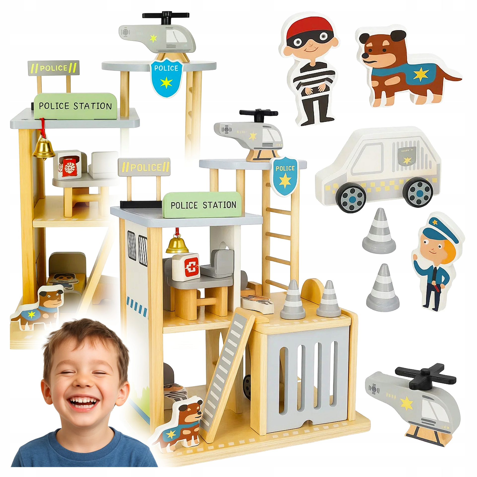 Drewniany Posterunek Komisariat Policji Zestaw Pojazdy Figurki Helikopter pol_pl_Drewniany-Posterunek-Komisariat-Policji-Zestaw-Pojazdy-Figurki-Helikopter-7723_1