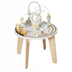 Drewniany Stolik Manipulacyjny Edukacyjny Montessori 2w1 Tor Sensoryczny Pętla Pojazdy