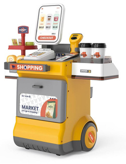 SUPERMARKET INTERAKTYWNY KASA FILSKALNA SKLEPOWA DLA DZIECI AKCESORIA