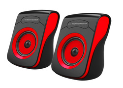 Głośniki komputerowe 2.0 USB FLAMENCO czarno-czerwone