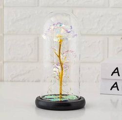 WIECZNA RÓŻA W SZKLE LED