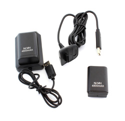 BATERIA 2x XBOX 360 KABEL USB BLACK
