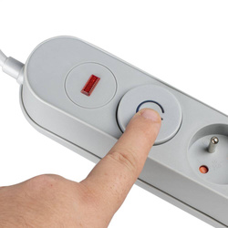 Listwa zasilająca z układem przeciwprzepięciowym,1,5m 5 gniazd, włącznik szara VA0246-1,5 VAYOX