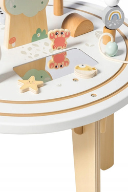 Drewniany Stolik Manipulacyjny Edukacyjny Montessori 2w1 Tor Sensoryczny Pętla Pojazdy