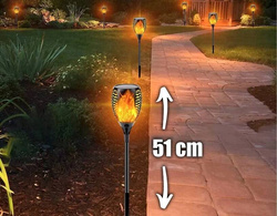 LAMPA SOLARNA OGRODOWA POCHODNIA LED ZESTAW 6 SZTUK