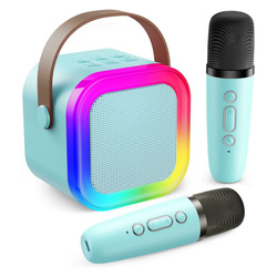 Zestaw karaoke 2 mikrofony + głośnik bezprzewodowy bluetooth dla dzieci