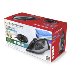 Bezprzewodowe żelazko parowe ceramiczne 2600W stacja ładująca Esperanza