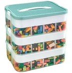 PUDEŁKO POJEMNIK NA KLOCKI 3 WARSTWOWY PIĘTROWY LEGO ORGANIZER PRZEGRÓDKAMI
