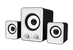 MOCNE GŁOŚNIKI 2.1 USB DO LAPTOPA SUBWOOFER BIAŁE
