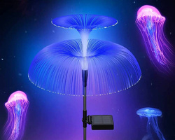 LAMPKA ŚWIATŁOWODOWA SOLARNA OGRODOWA MEDUZA ZESTAW 2 SZTUK