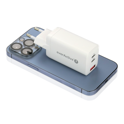 Ładowarka sieciowa GaN z gniazdem USB oraz 2x USB-C PD PPS QC4+ 65W