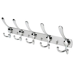 WIESZAK ŚCIENNY DO PRZEDPOKÓJU NA UBRANIA KURTKI KLASYCZNY STALOWY SREBRNY