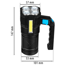 Latarka szperacz 250lm 4xLED + COB VA0113 Vayox