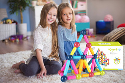 KLOCKI MAGNETYCZNE  DUŻE 84 ELEMENTY KONSTRUKCYJNE