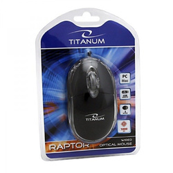 TITANUM MYSZ PRZEWOD. 3D OPTYCZNA USB RAPTOR CZARNA