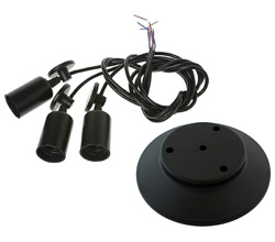 LAMPA SUFITOWA WISZĄCA ŻYRANDOL PAJĄK MODERN LED 3 RAMIONA E27 CZARNA