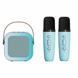 Zestaw karaoke 2 mikrofony + głośnik bezprzewodowy bluetooth dla dzieci