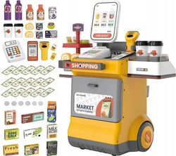 SUPERMARKET INTERAKTYWNY KASA FILSKALNA SKLEPOWA DLA DZIECI AKCESORIA