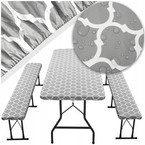 POKROWIEC OCHRONNY NA STÓŁ OGRODOWY CATERINGOWY + 2 ŁAWY OBRUS PVC