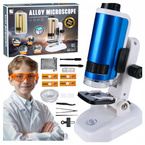 EDUKACYJNY SZKOLNY MIKROSKOP DLA DZIECI NAUKOWY 250X ZOOM OŚWIETLENIE