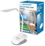LAMPKA LED BIURKOWA LAMPA Z KLIPSEM DENEB BIAŁA