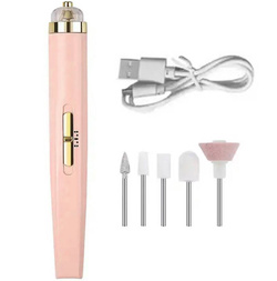 FREZARKA DO PAZNOKCI MANICURE PEDICURE AKU USB ZESTAW 5 FREZÓW FREZY