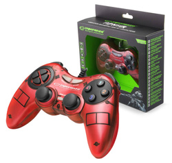 Gamepad z wibracją pad USB do PC FIGHTER czerwony