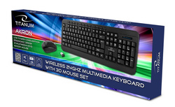 ZESTAW BEZPRZEWODOWY KLAWIATURA + MYSZ 2.4GHZ USB AKRON