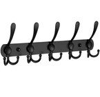 WIESZAK ŚCIENNY DO PRZEDPOKÓJU NA UBRANIA KURTKI KLASYCZNY STALOWY CZARNY