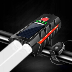 LAMPA ROWEROWA LAMPKA SOLARNA NA KIEROWNICĘ ZESTAW PRZÓD + TYŁ
