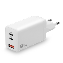 Ładowarka sieciowa GaN z gniazdem USB oraz 2x USB-C PD PPS QC4+ 65W
