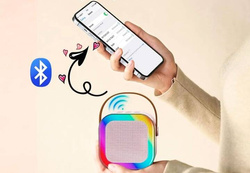Zestaw karaoke 2 mikrofony + głośnik bezprzewodowy bluetooth dla dzieci