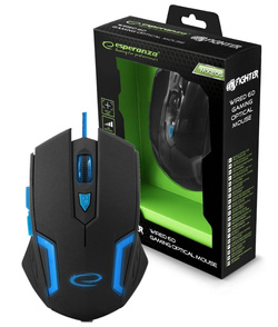 Myszka przewodowa dla graczy 6D optyczna USB MX205 FIGHTER niebieska