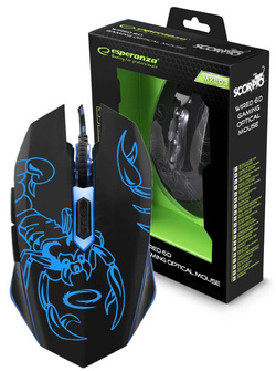 MYSZ PRZEWODOWA GAMING LED 6D OPTYCZNA USB SCORPIO NIEBIESKA