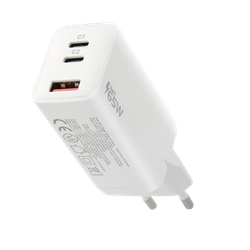 Ładowarka sieciowa GaN z gniazdem USB oraz 2x USB-C PD PPS QC4+ 65W