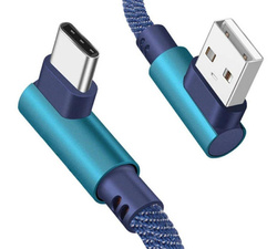 KABEL USB - USB C KĄTOWY NIEBIESKI