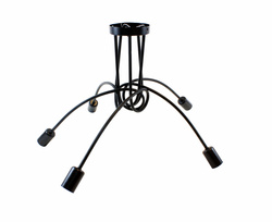 LAMPA SUFITOWA WISZĄCA LED LOFT ŻYRANDOL RETRO MODERN 5 RAMION E27 CZARNA