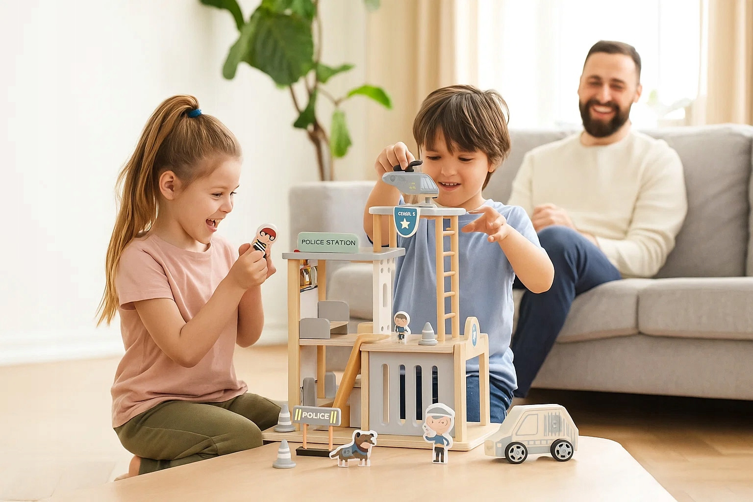 Drewniany Posterunek Komisariat Policji Zestaw Pojazdy Figurki Helikopter pol_pl_Drewniany-Posterunek-Komisariat-Policji-Zestaw-Pojazdy-Figurki-Helikopter-7723_3