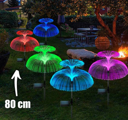 LAMPKA ŚWIATŁOWODOWA SOLARNA OGRODOWA MEDUZA ZESTAW 2 SZTUK