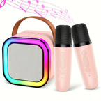 Zestaw karaoke 2 mikrofony + głośnik bezprzewodowy bluetooth dla dzieci