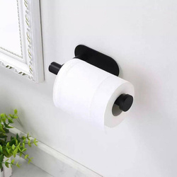 UCHWYT SAMOPRZYLEPNY WIESZAK NA PAPIER TOALETOWY W KOLORZE CZARNYM