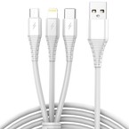 Kabel USB 3w1 micro USB, USB-C, lightning 1m