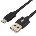 Kabel przewód pleciony USB - micro USB  2M czarny
