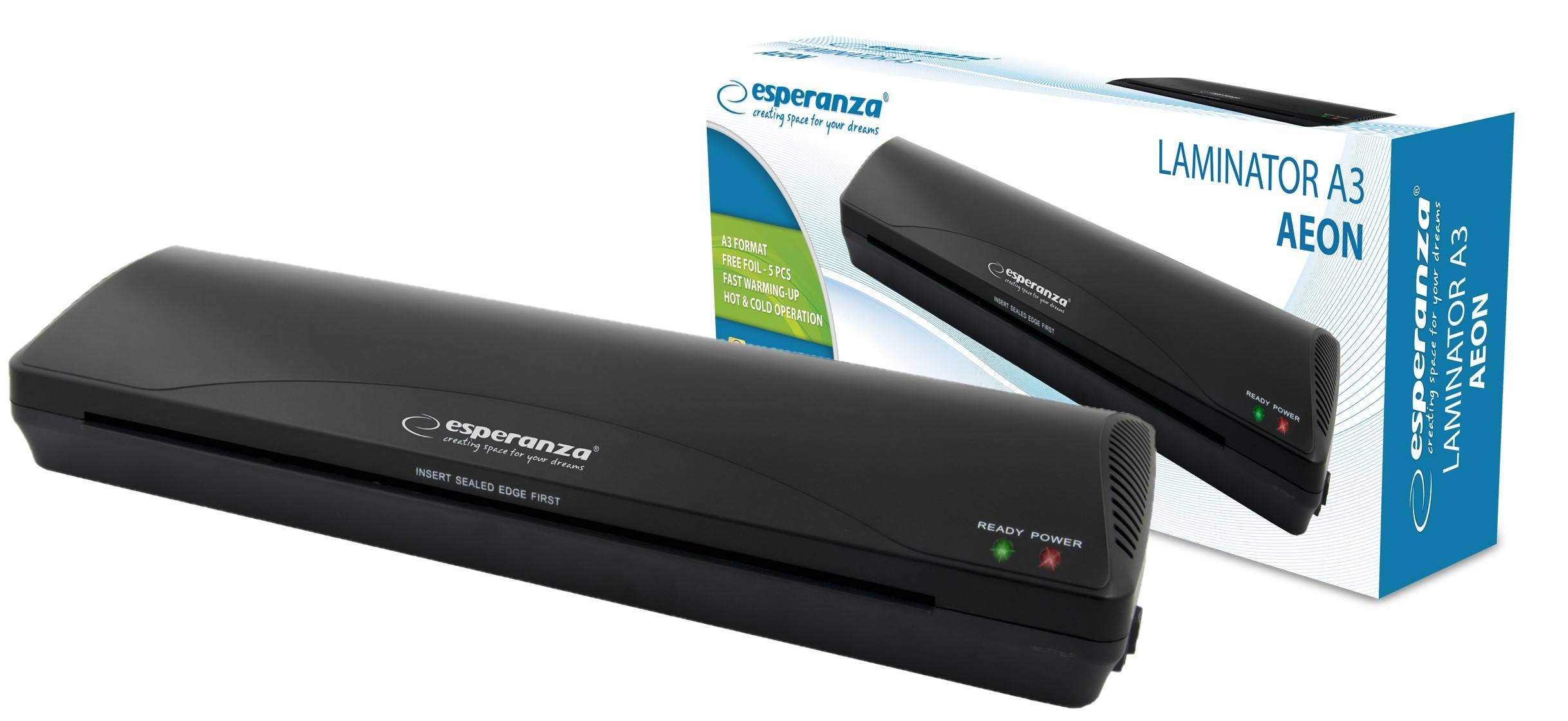 Laminator AEON zgrzewarka folii A3 A4 firmy Esperanza BIURO