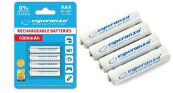 Akumulatorki baterie AAA R3 1,2V 4 sztuki 1000mAh ESPERANZA