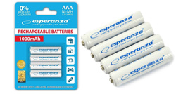 Akumulatorki baterie AAA R3 1,2V 4 sztuki 1000mAh ESPERANZA